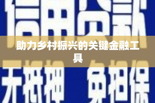 宁阳助力乡村振兴的关键金融工具