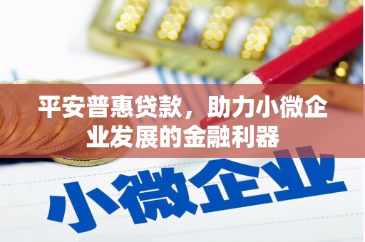 宁阳平安普惠贷款，助力小微企业发展的金融利器