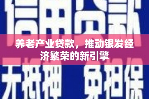 宁阳养老产业贷款，推动银发经济繁荣的新引擎
