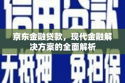 宁阳京东金融贷款，现代金融解决方案的全面解析