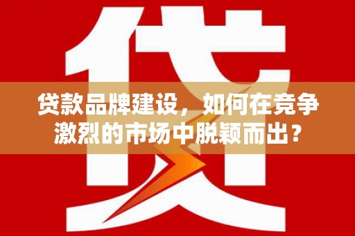 宁阳贷款品牌建设，如何在竞争激烈的市场中脱颖而出？