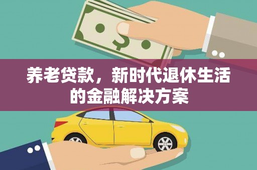 宁阳养老贷款，新时代退休生活的金融解决方案